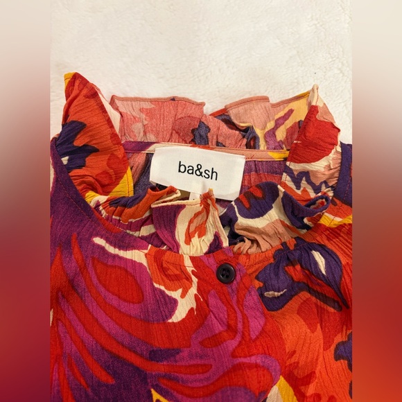 BA&SH Natsy Shirt In Vert Floral Print Blouse  Size 1 - Picture 12 of 15